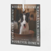 Tiere Forever Zuhause Foto Typografie Keepake Ornament Aus Glas (Vorderseite links)