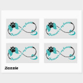 Tiere für immer in meinem Herzen Rechteckiger Aufkleber (Blatt)