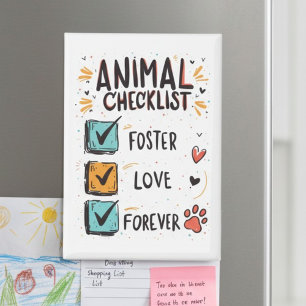 Tiere Für Immer Lieben Pflege-Checkliste Magnet