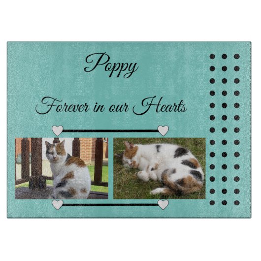 Tiere für immer Minze und schwarzes Foto Schneidebrett (Vorderseite)