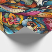 Tiere geometrisch repräsentiert moderne Kunst Geschenkpapier (Ecke)