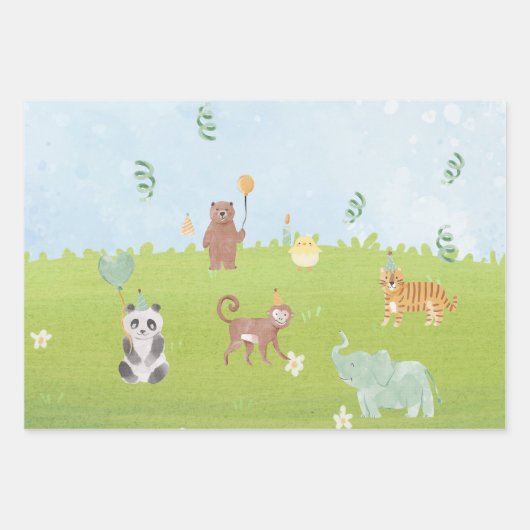 Tiere Geschenkpapier Set (Vorderseite 2)