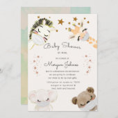 Tiere Gesicht Maske Baby Dusche per E-Mail Einladu (Vorne/Hinten)