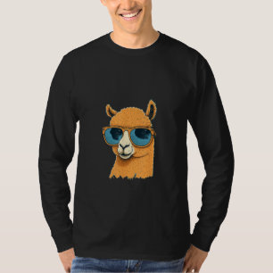 Tiere Grafik  Alpaka mit Sonnenbrille 4 T-Shirt