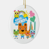 Tiere Gute Freunde Keramik Ornament (Rechts)