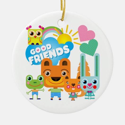 Tiere Gute Freunde Keramik Ornament (Vorne)