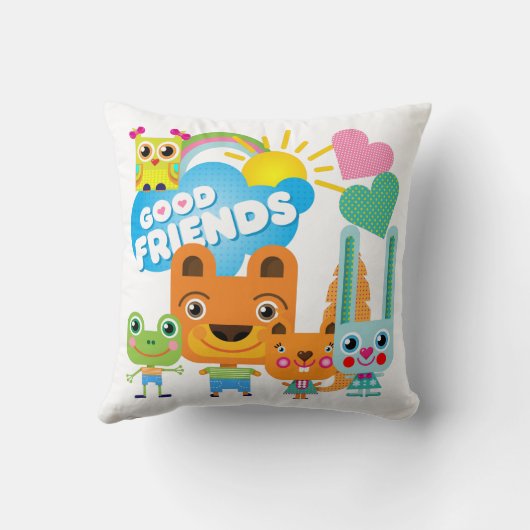 Tiere Gute Freunde Kissen (Rückseite)