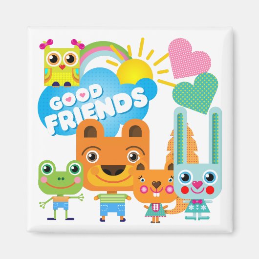 Tiere Gute Freunde Magnet (Vorne)