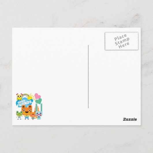 Tiere Gute Freunde Postkarte (Rückseite)