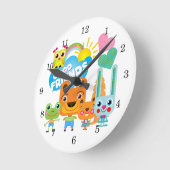 Tiere Gute Freunde Runde Wanduhr (Winkel)