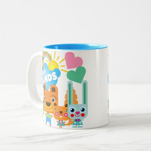 Tiere Gute Freunde Zweifarbige Tasse (Vorderseite Links)