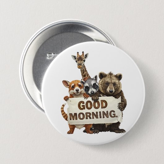 Tiere, Guten Morgen, Button (Vorne & Hinten)