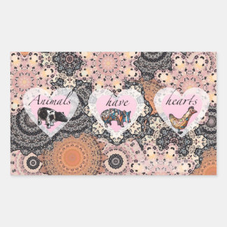 Tiere haben Herz Rechteckiger Aufkleber