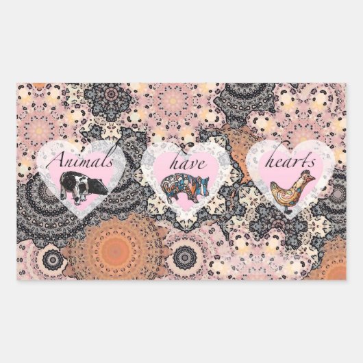 Tiere haben Herz Rechteckiger Aufkleber (Vorderseite)