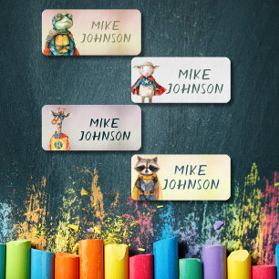 Tiere Heroes wasserdichte Kinder Name Kleidung Etiketten