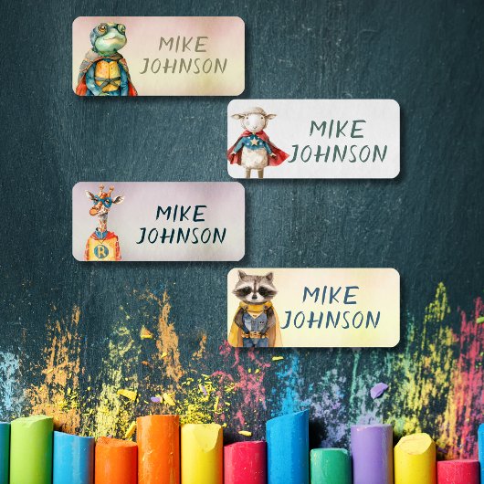 Tiere Heroes wasserdichte Kinder Name Kleidung Etiketten