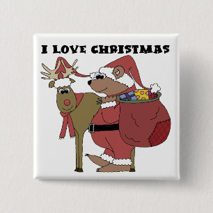 Tiere I Liebe Weihnachtsgeschenke und Geschenke Button
