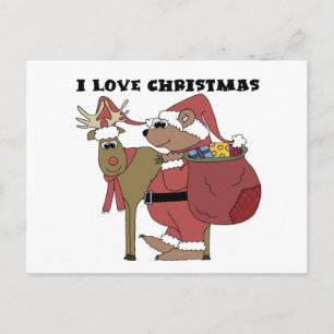 Tiere I Liebe Weihnachtsgeschenke und Geschenke Feiertagspostkarte