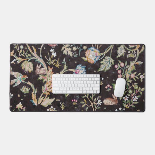 Tiere im Blumengarten, William Morris Schreibtischunterlage (Tastatur & Maus)