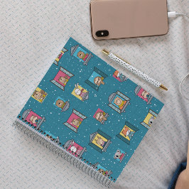 Tiere im Fenster Notizblock