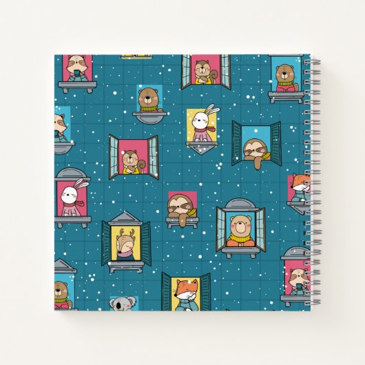 Tiere im Fenster Notizblock (Rückseite)