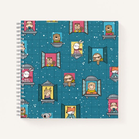 Tiere im Fenster Notizblock (Vorderseite)