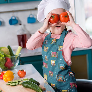Tiere im Fenster Schürze