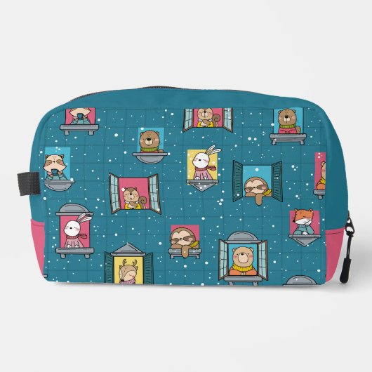 Tiere im Fenster Waschbeutel (Vorderseite)