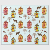 Tiere im Muster Wrapping Paper Geschenkpapier (Flach)