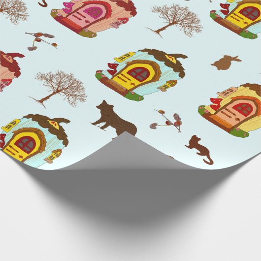 Tiere im Muster Wrapping Paper Geschenkpapier (Ecke)