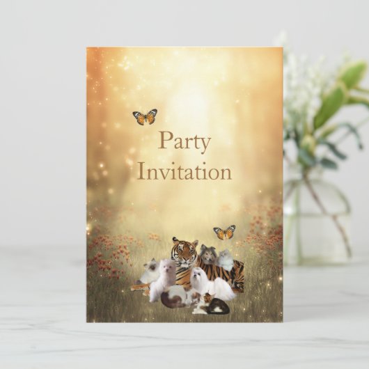 Tiere im Park Einladung (Stehend Vorderseite)