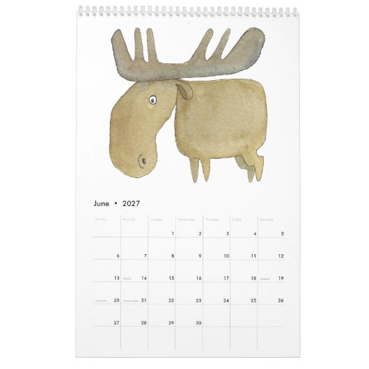 Tiere im Quadrat Kalender (Jun 2027)