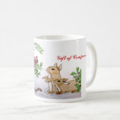 Tiere im Schneeweihnachten Kaffeetasse (VorderseiteRechts)