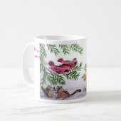 Tiere im Schneeweihnachten Kaffeetasse (Vorderseite Links)