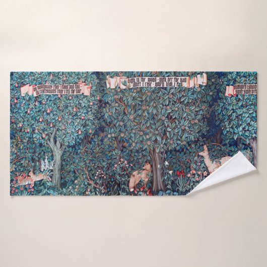 Tiere im Wald, William Morris Badehandtuch (Badehandtuch)