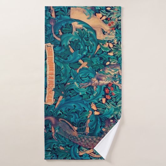 Tiere im Wald, William Morris Badehandtuch (Badehandtuch)