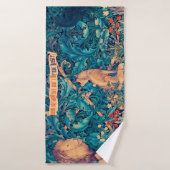 Tiere im Wald, William Morris Badetuch Badehandtuch (Badehandtuch)