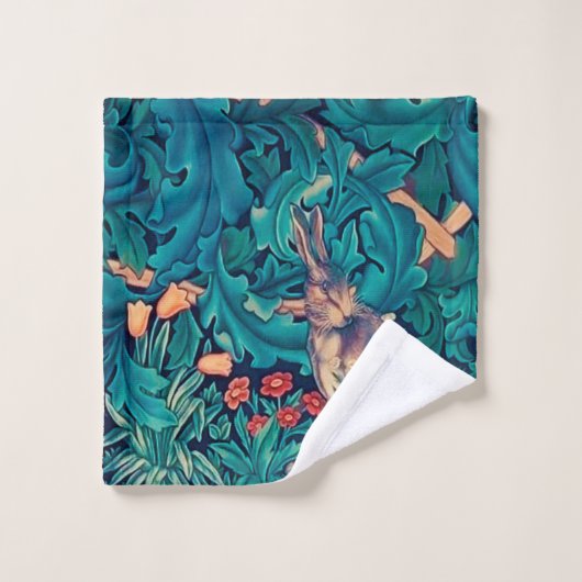 Tiere im Wald, William Morris Badetuch Badhandtuch Set (Waschlappen)