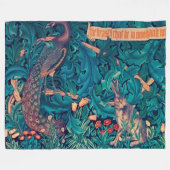 Tiere im Wald, William Morris Fleecedecke (Vorderseite (Horizontal))