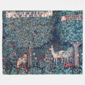 Tiere im Wald, William Morris Fleecedecke (Vorderseite (Horizontal))
