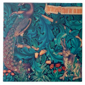 Tiere im Wald, William Morris Fliese (Vorderseite)