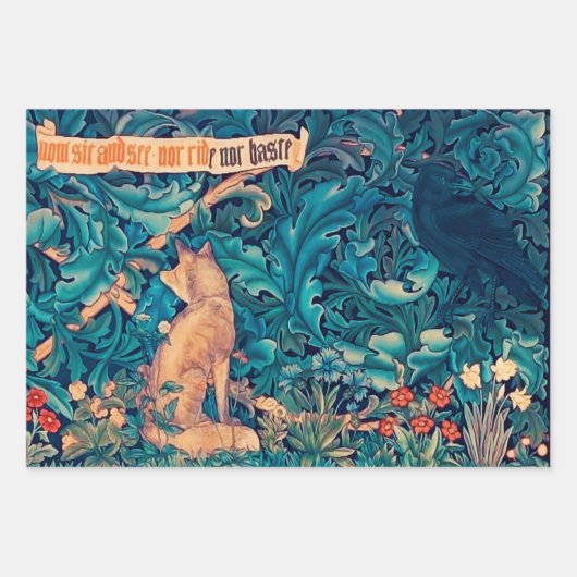 Tiere im Wald, William Morris Geschenkpapier Set (Vorderseite 3)