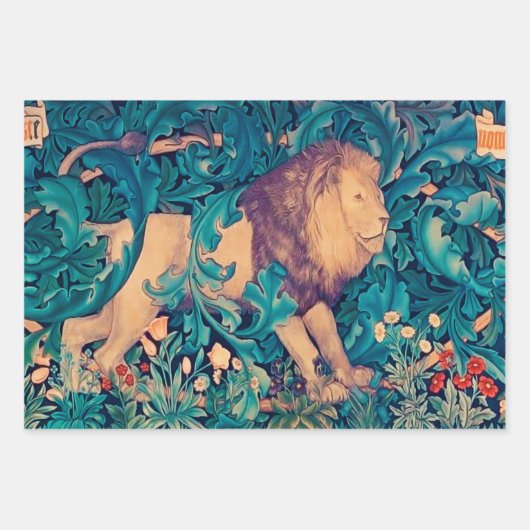 Tiere im Wald, William Morris Geschenkpapier Set (Vorderseite 2)