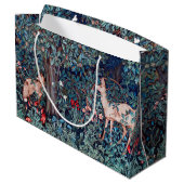 Tiere im Wald, William Morris großes Geschenk B Große Geschenktüte (Rückseite Schrägansicht)