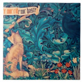 Tiere im Wald, William Morris Keramik Tile Fliese (Vorderseite)