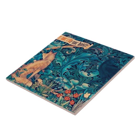 Tiere im Wald, William Morris Keramik Tile Fliese (Seite)