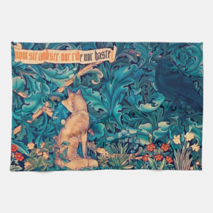Tiere im Wald, William Morris Küchenhandtuch Geschirrtuch