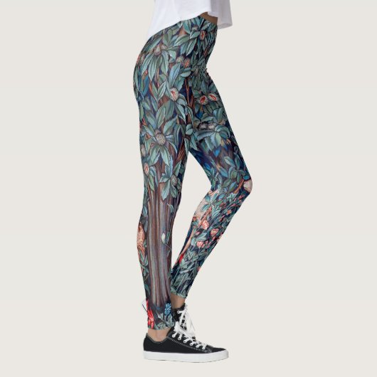 Tiere im Wald, William Morris Leggings (Rechts)