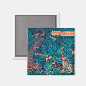 Tiere im Wald, William Morris Magnet (Vorderseite/Rückseite)