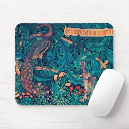Tiere im Wald, William Morris Mousepad (Mit Mouse)